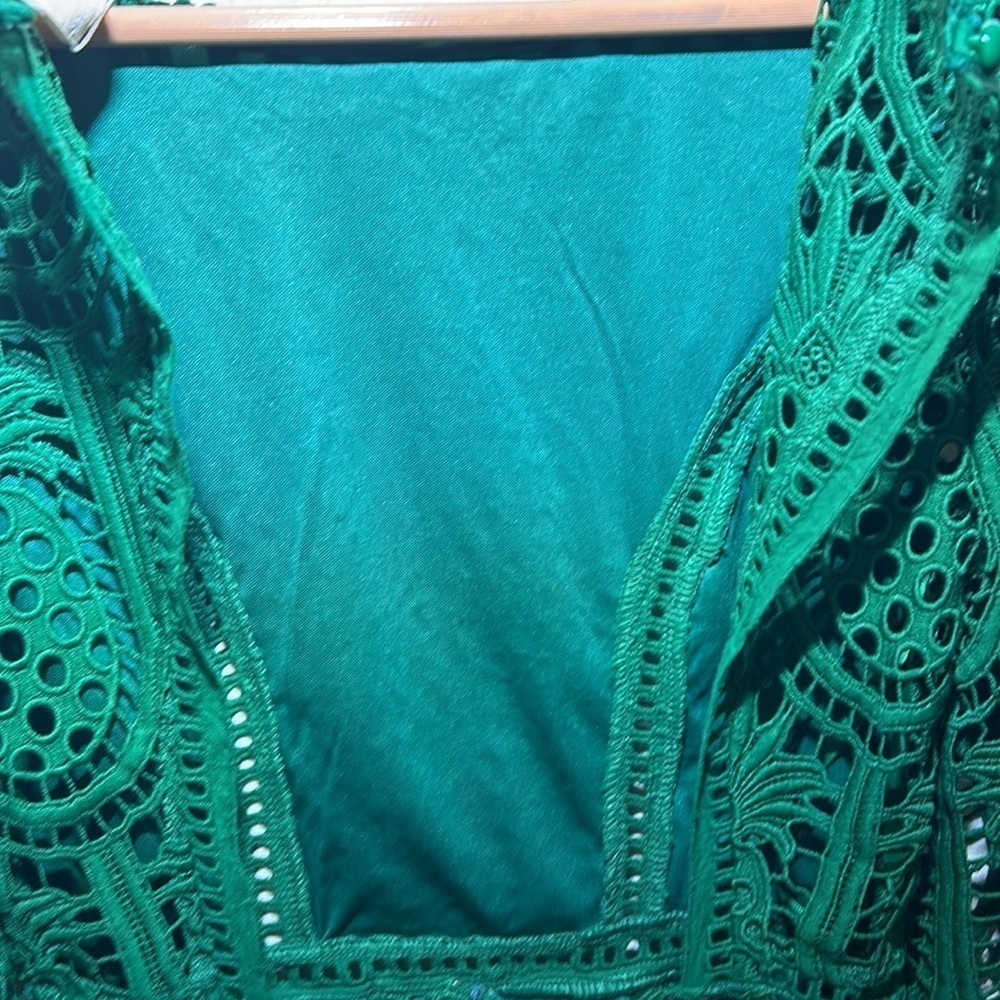 Sage + Paige Take Me To The Tropics Dress Forest Green Size XS NWT - Picture 6 of 11